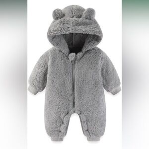 Baby Bear Jumpsuit Romper Hooded Winter Snowsuit Girls/Boys, 0-3 months